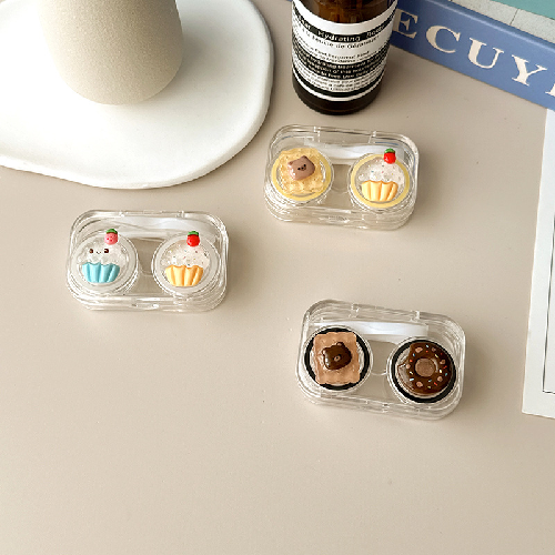 Portable Cartoon Contact Lens Case with Flip Lid