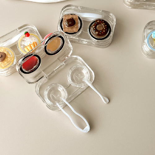 Estuche portátil para lentes de contacto con tapa