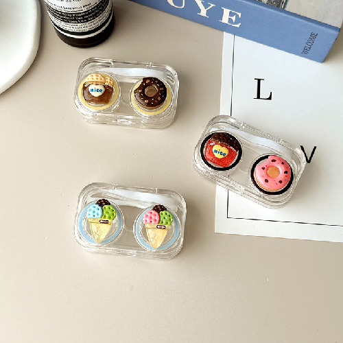 Portable Cartoon Contact Lens Case with Flip Lid