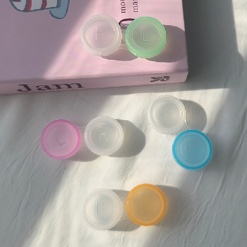 VDHEC Clear Macaron Contact Lens Case, Double Compartment Travel Storage Box