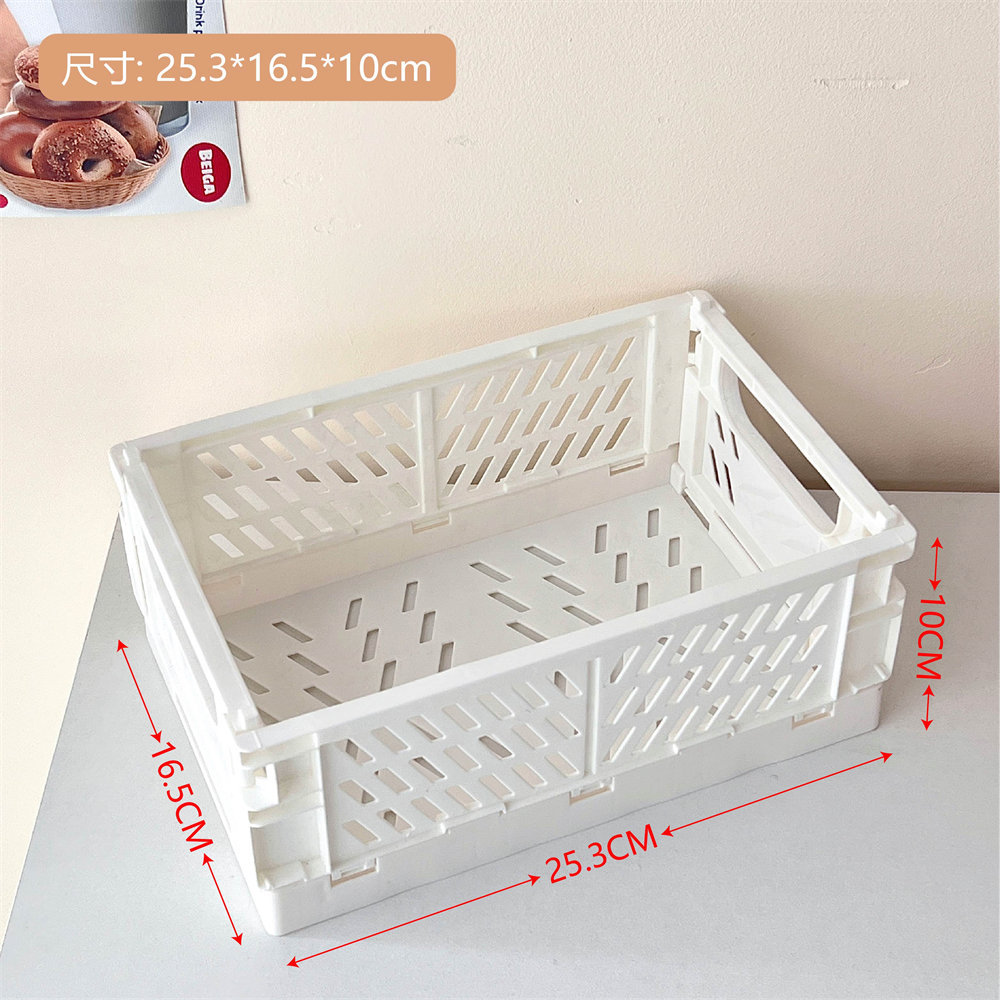 Foldable Plastic Storage Basket for Desk, Toys & Stationery