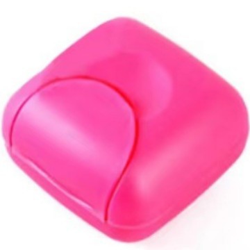 Caja de jabón portátil con tapa, soporte plástico de baño en colores dulces
